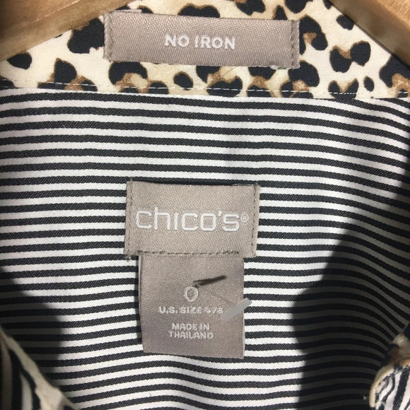 Womens Chicos Button Up Shirt Work Career Office Mixed Prints Contemporary - Picture 2 of 5